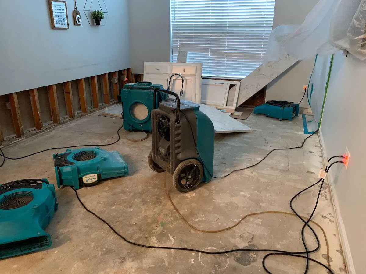 Dehumidifier in flood-cut room for Water Extraction & Removal in Goldsboro